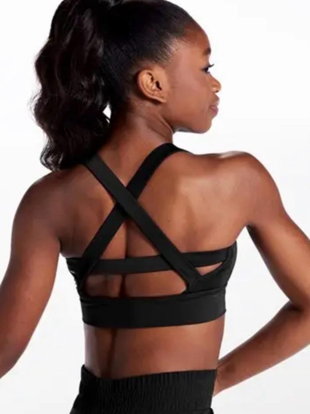 balera Black Cross-Back Sports Bra